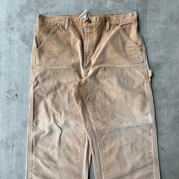 Vintage Y2K Carhartt brown double knee work wear carpenter pants - Picture 2 of 10